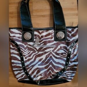 Kathy Van Zeeland Animal Print Large Handbag, TIGER STRIPES